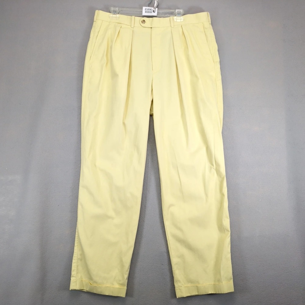 Vintage Y2K Peter Millar Yellow Chino Pants Mens 38x31 Made Korea Cotton Preppy